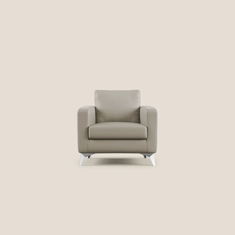 Orione Poltroncina in ecopelle moderna e impermeabile T04 talpa