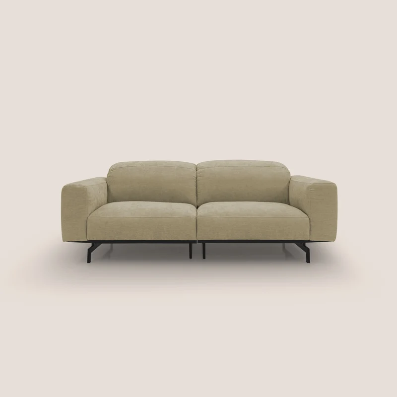 Sakura divano in piuma d'oca modulare componibile in morbido tessuto fiammato impermeabile T14 beige