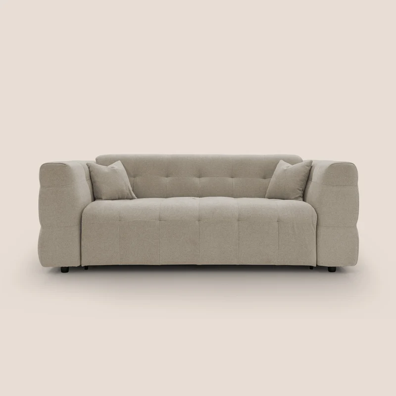 Tender Divano letto matrimoniale dal design innovativo in tessuto bouclet impermeabile T07 beige