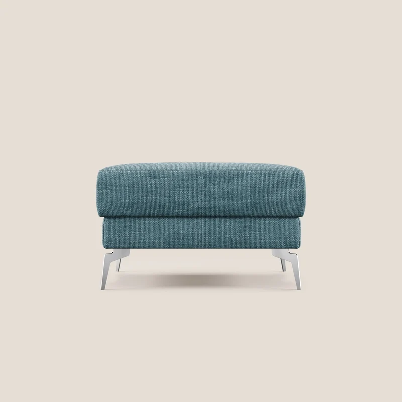 Star Pouf con piedini alti in tessuto impermeabile morbido intreccio T06 azzurro