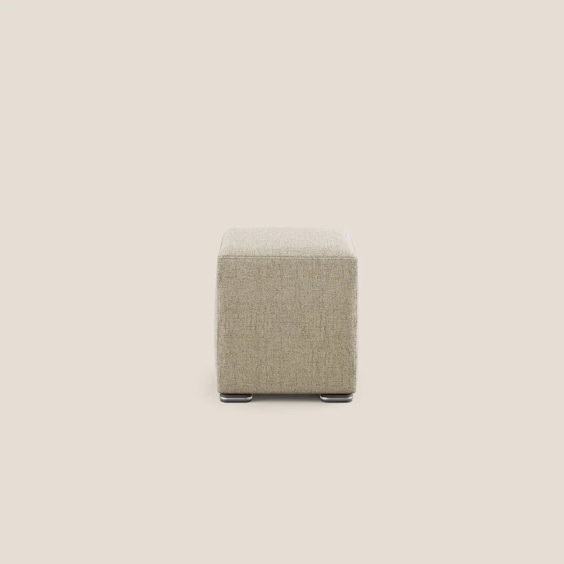Cube pouf in tessuto morbido impermeabile T03 beige