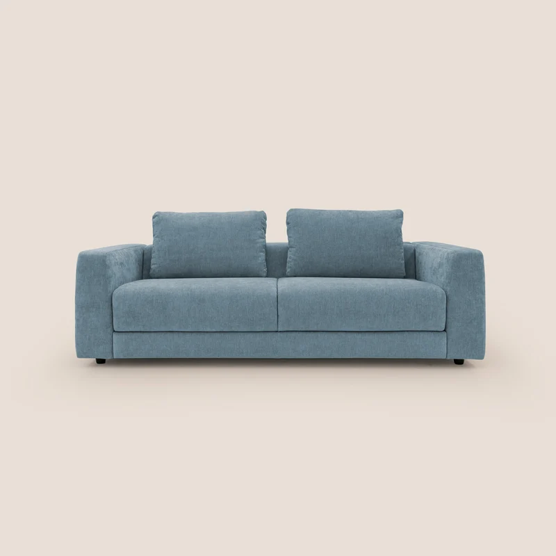 Freia Divano letto minimal materasso h15 cm con morbidi schienali in tessuto impermeabile T14 carta da zucchero