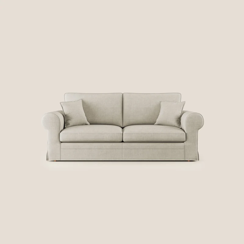 Lady divano classico in piuma d'oca realizzato con tessuto impermeabile T02 panna