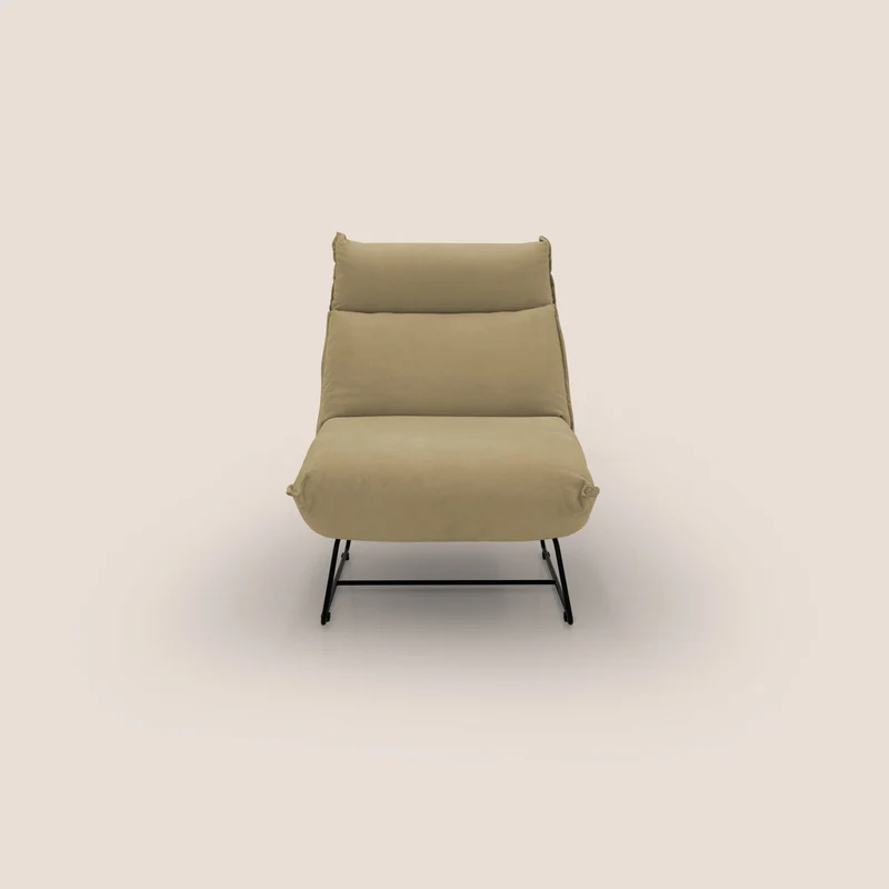 Tessa Poltroncina dal design moderno in morbida microfibra smacchiabile T11 beige