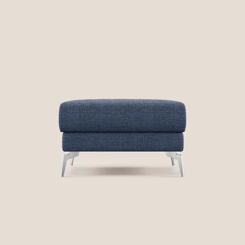 Star Pouf con piedini alti in tessuto impermeabile morbido intreccio T06 blu