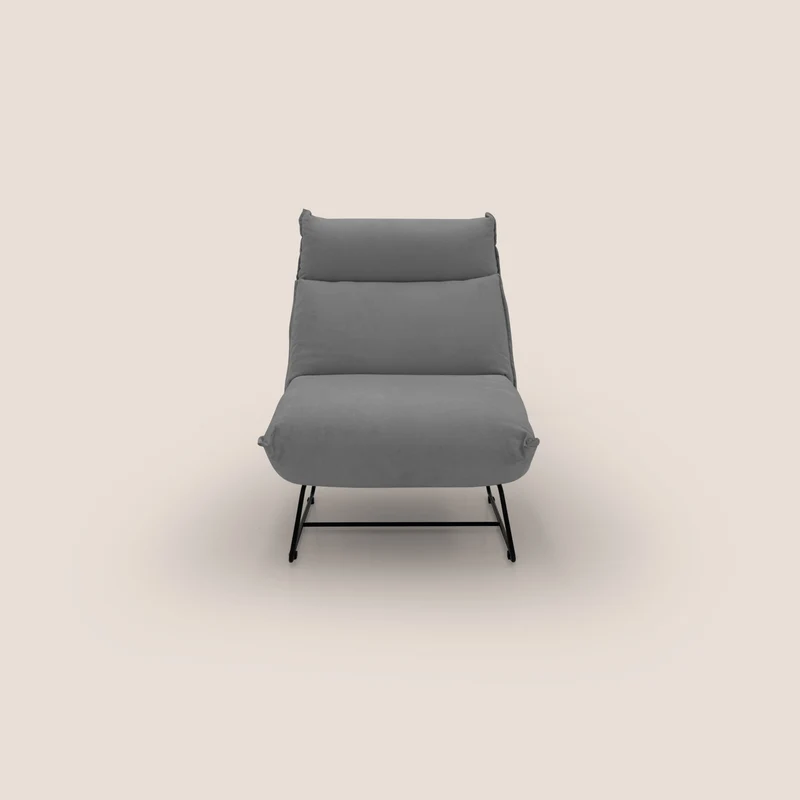 Tessa Poltroncina dal design moderno in morbida microfibra smacchiabile T11 grigio