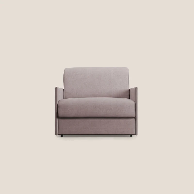 Evans poltrona letto in morbido tessuto impermeabile T02 rosa