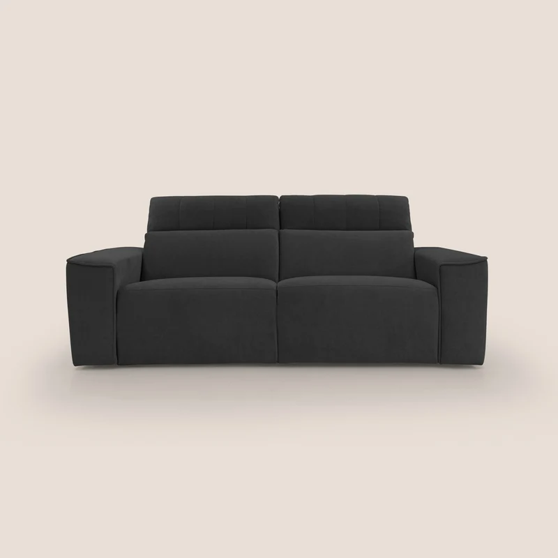 Clark Divano modulare con opzione relax elettrico in tessuto smacchiabile impermeabile T17 nero