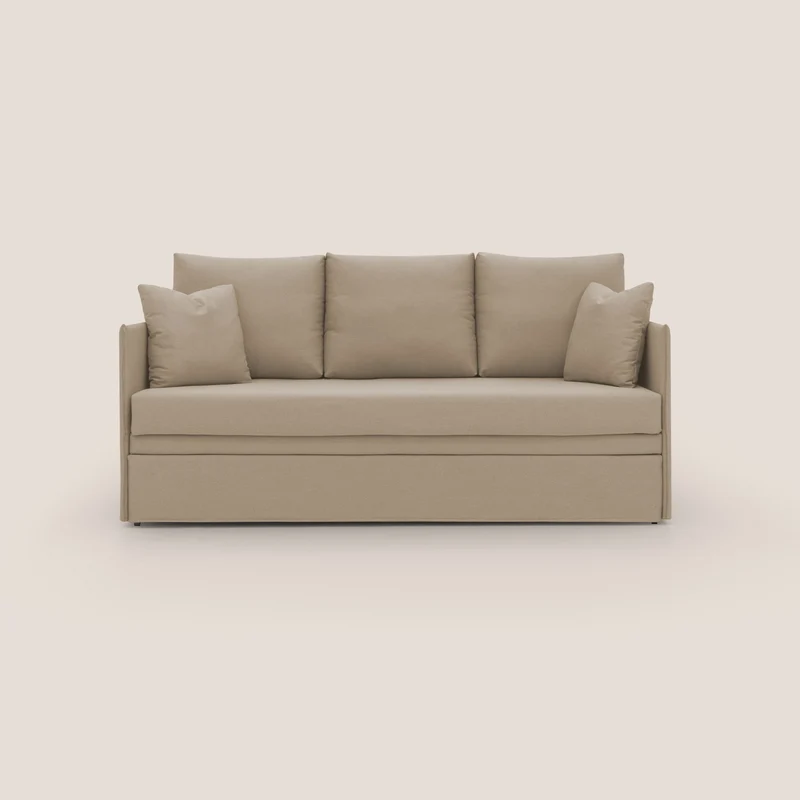 Brera Divano duplex con doppio letto in tessuto simil cotone impermeabile T13 beige