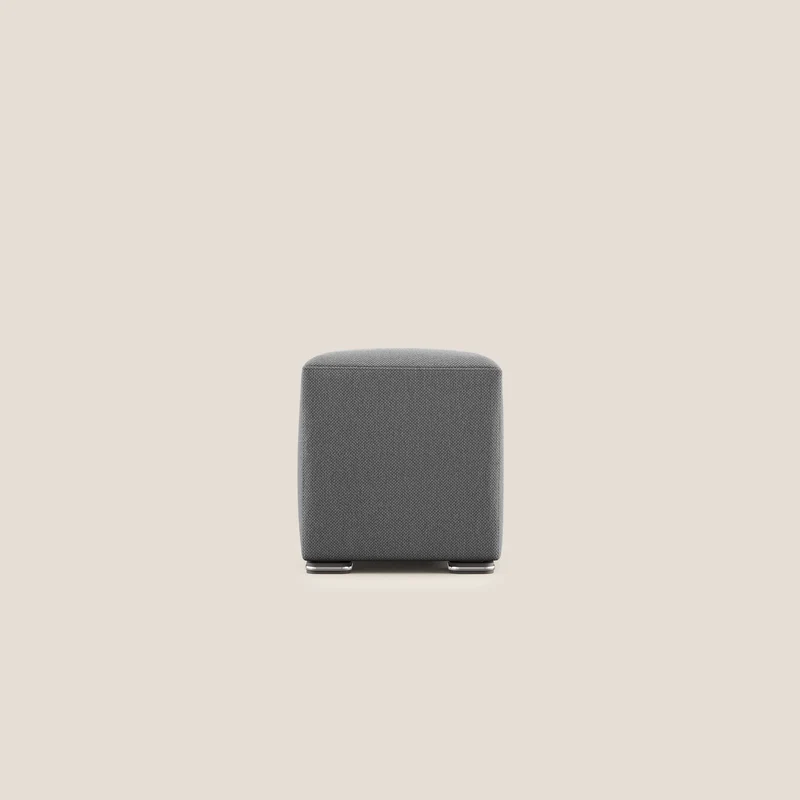 Cube pouf in tessuto morbido smacchiabile T05 antracite