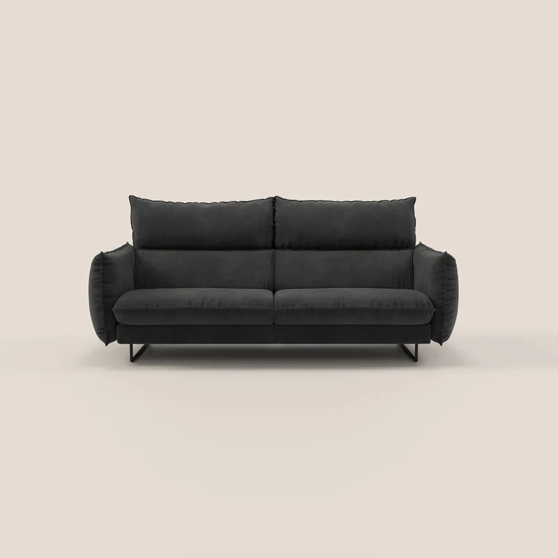 Monamour Divano dal design moderno con opzione relax elettrico in microfibra smacchiabile impermeabile T11 nero