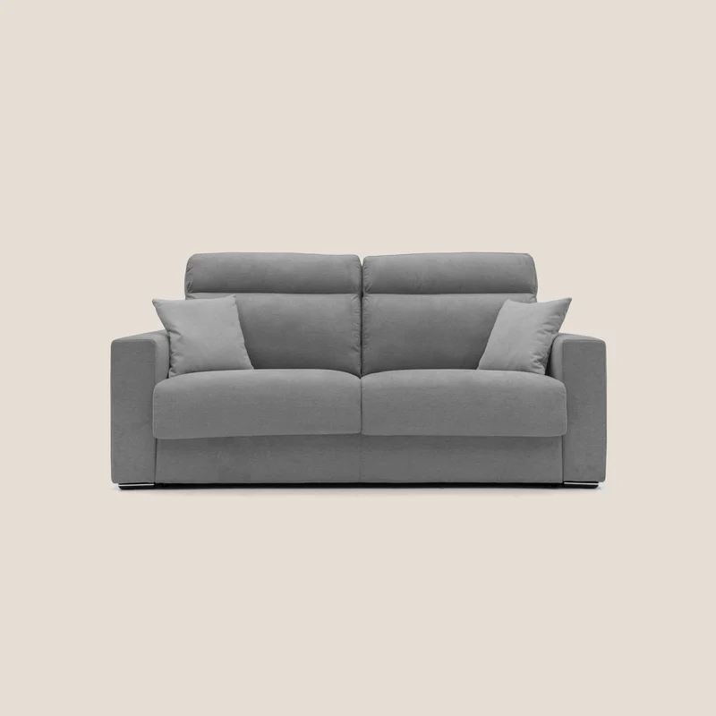 Nikita Divano letto matrimoniale con schienale morbido alto e rivestimento T02 grigio