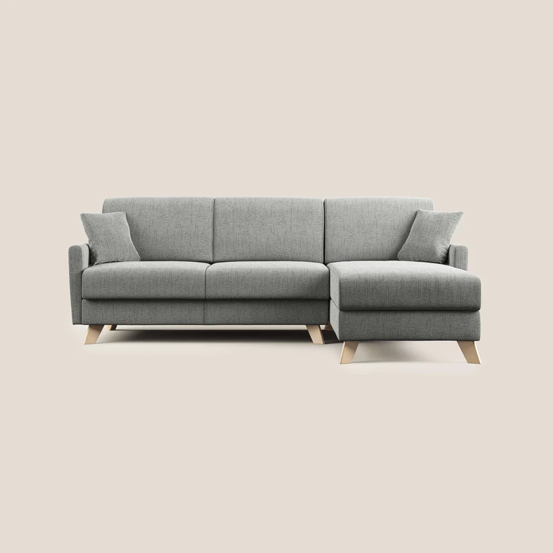 Edgar divano letto angolare in tessuto felis impermeabile T03 grigio chiaro