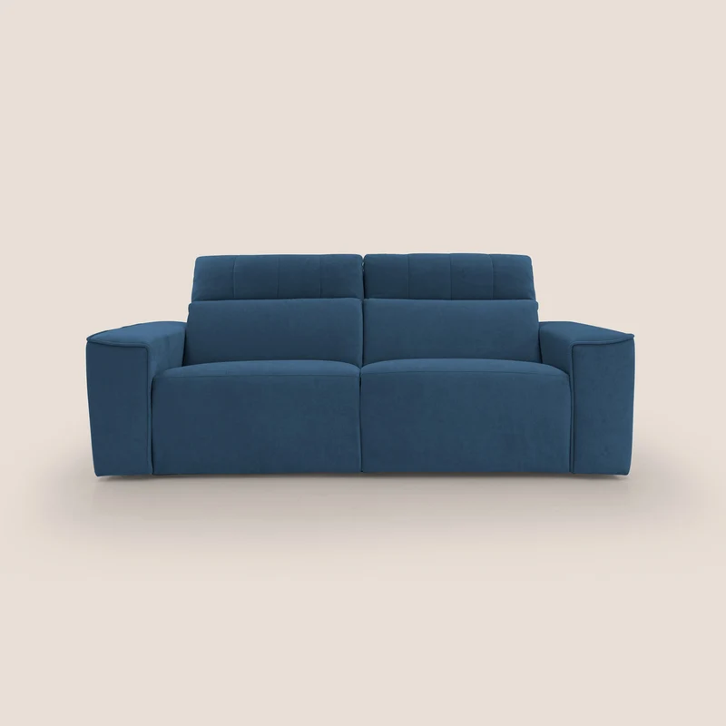 Clark Divano modulare con opzione relax elettrico in tessuto smacchiabile impermeabile T17 blu