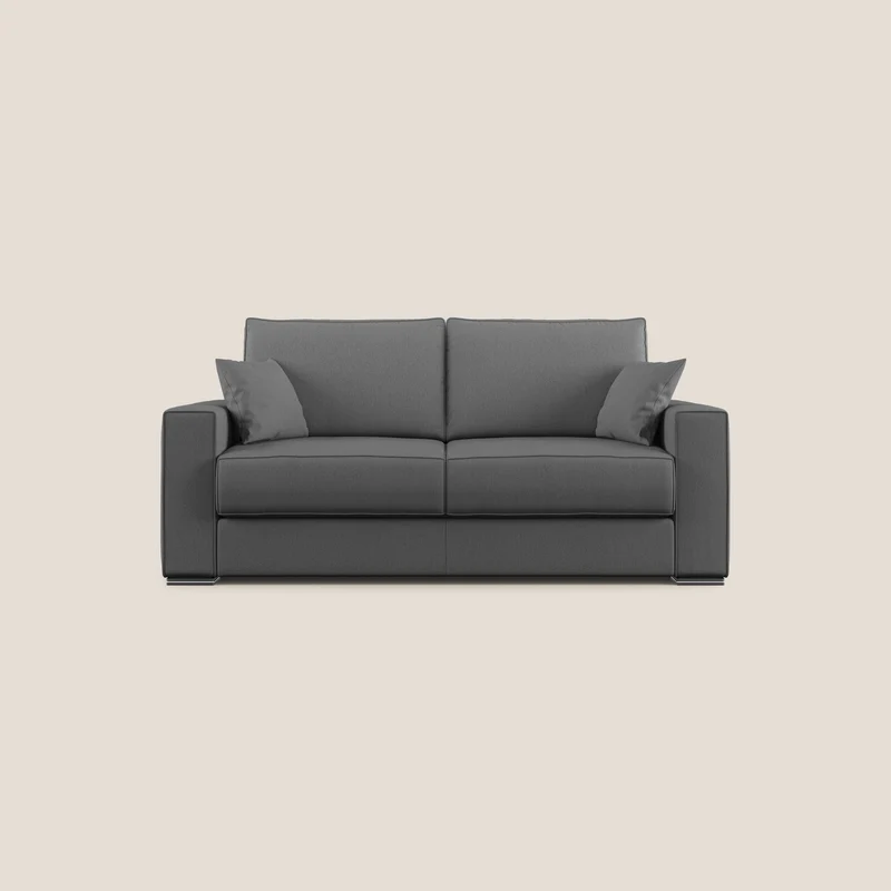 Dream Divano letto moderno dai morbidi cuscini in tessuto smacchiabile T05 antracite