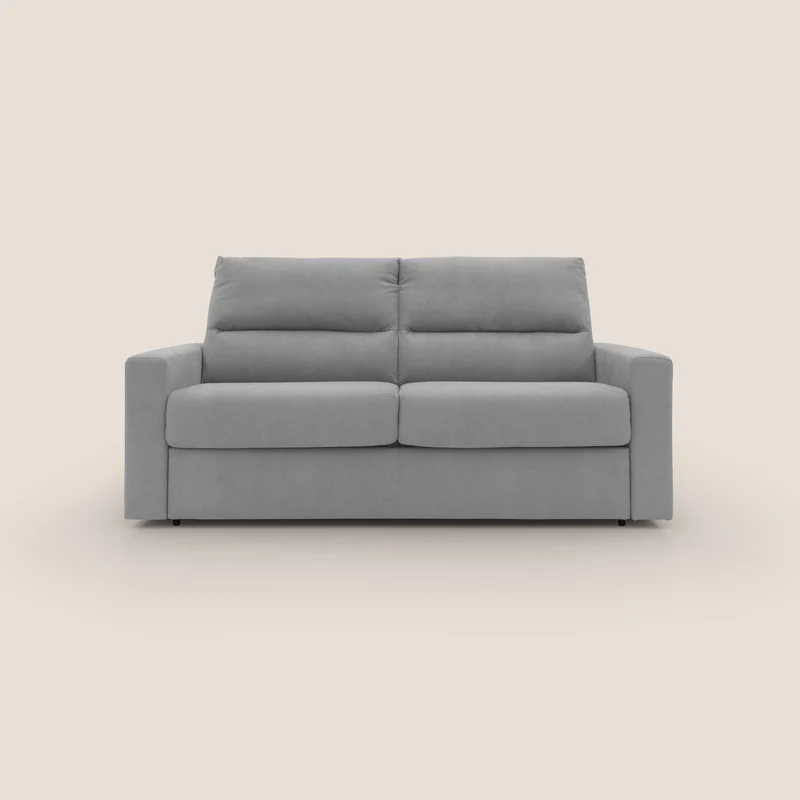 Paloma divano letto con materasso alto 18 cm con Aloe Vera in tessuto impermeabile grigio chiaro