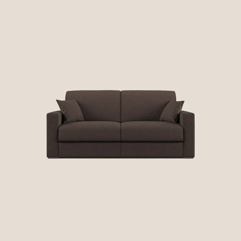 Best Divano letto matrimoniale in tessuto smacchiabile QuickClean T08 marrone