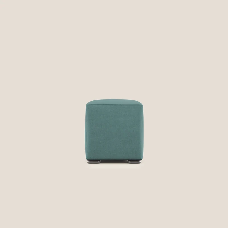 Cube pouf in tessuto morbido impermeabile T02 petrolio