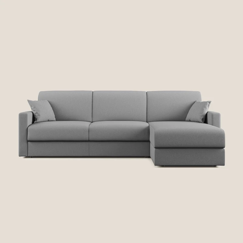 Chris Divano letto angolare 5 posti in tessuto impermeabile T13 grigio