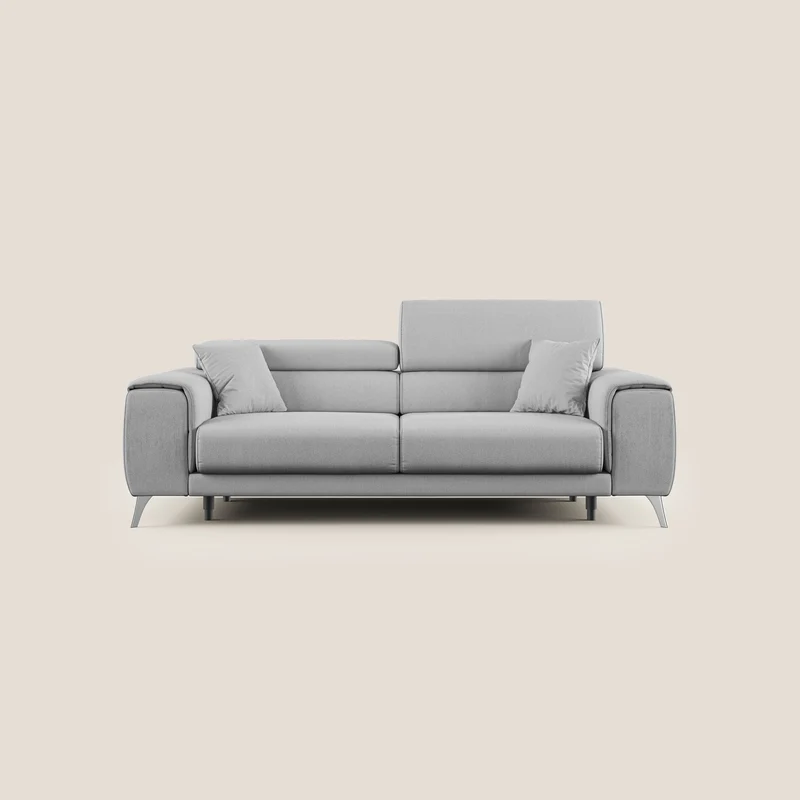 Fusion divano con sedute allungabili in tessuto smacchiabile T05 grigio