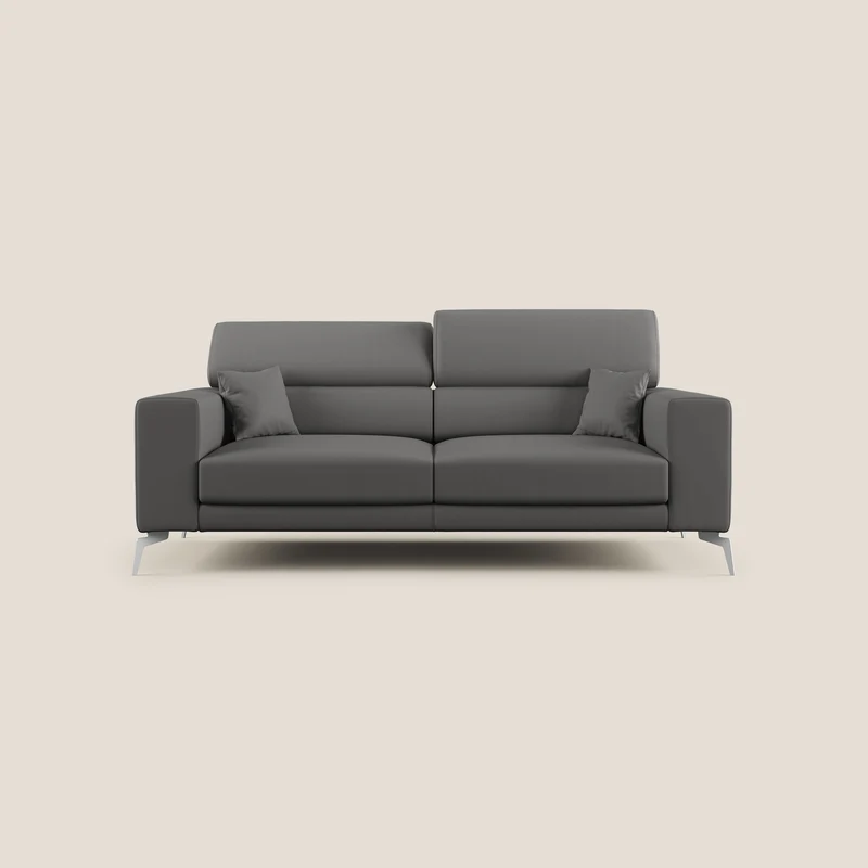 Blade Divano moderno con poggiatesta reclinabili in Ecopelle T04 antracite