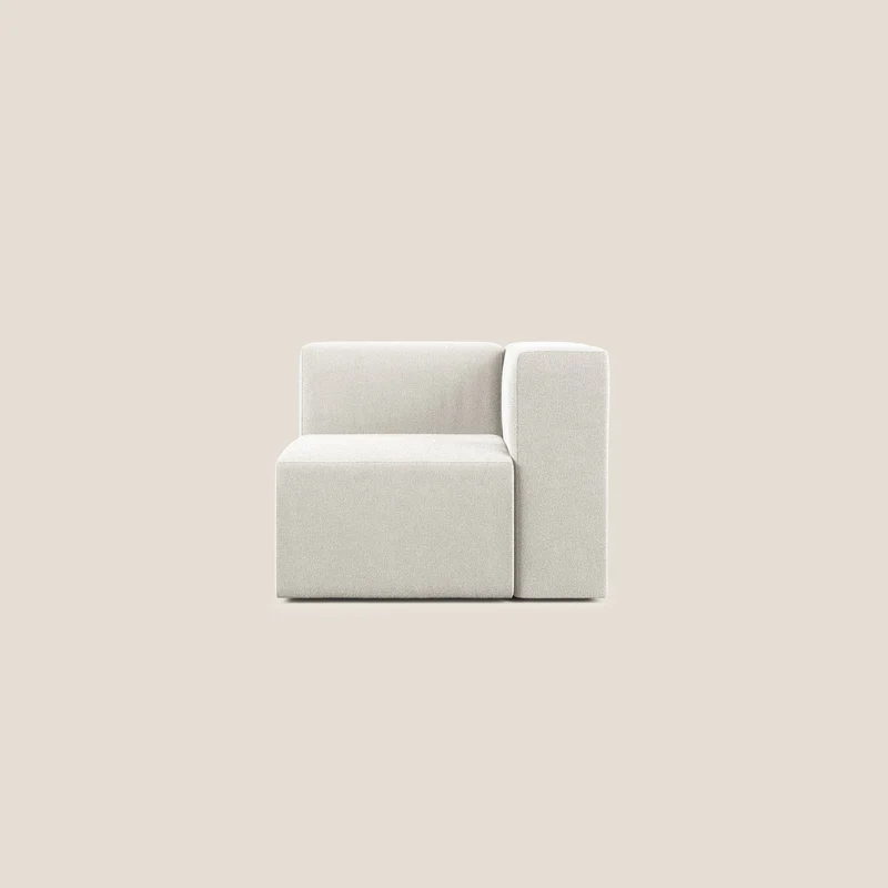 Nettuno modulo angolo/laterale in morbido tessuto bouclè T07 bianco