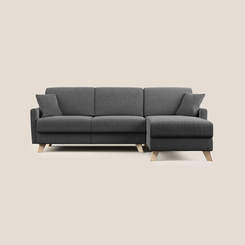 Edgar divano letto angolare in tessuto felis impermeabile T03 grigio