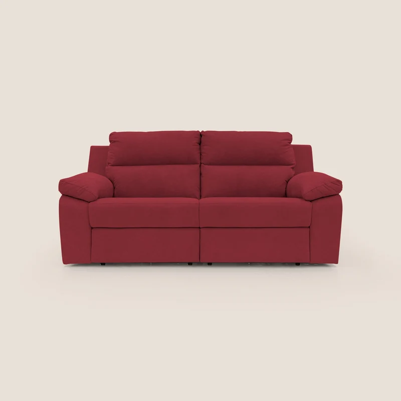Romeo Divano relax con recliner elettrico in morbido tessuto impermeabile T02 rosso