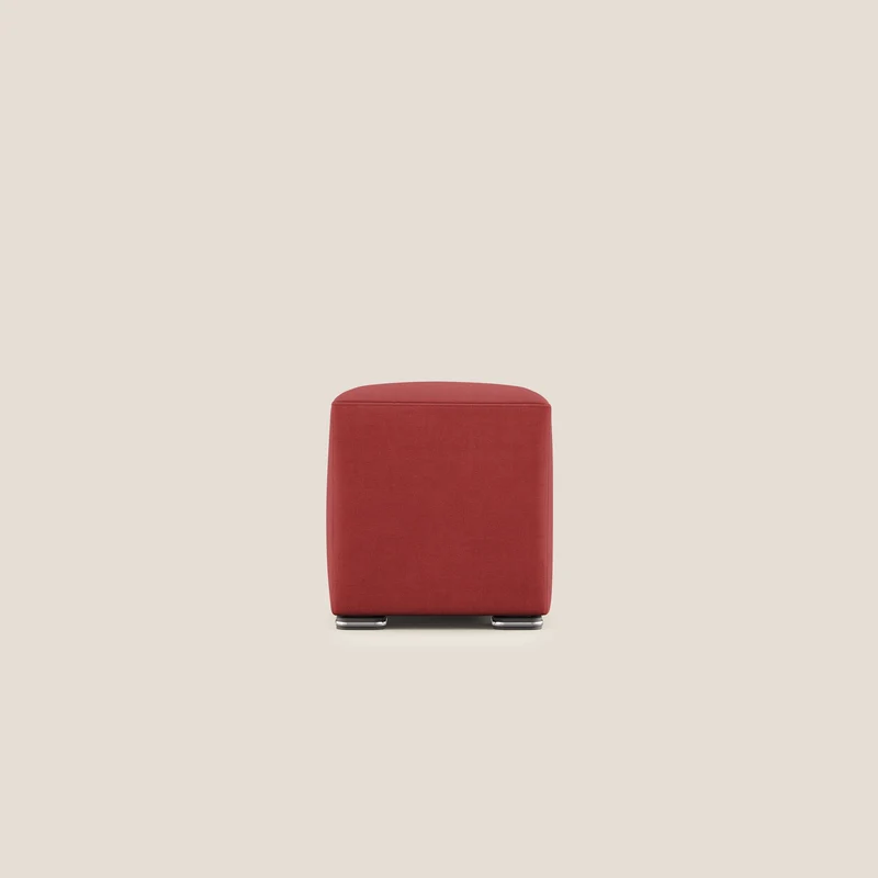 Cube pouf in tessuto morbido impermeabile T02 rosso