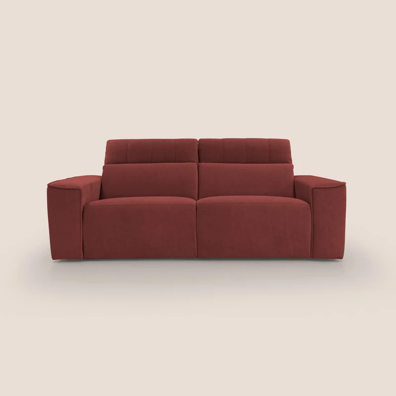 Clark Divano modulare con opzione relax elettrico in tessuto smacchiabile impermeabile T17 rosso
