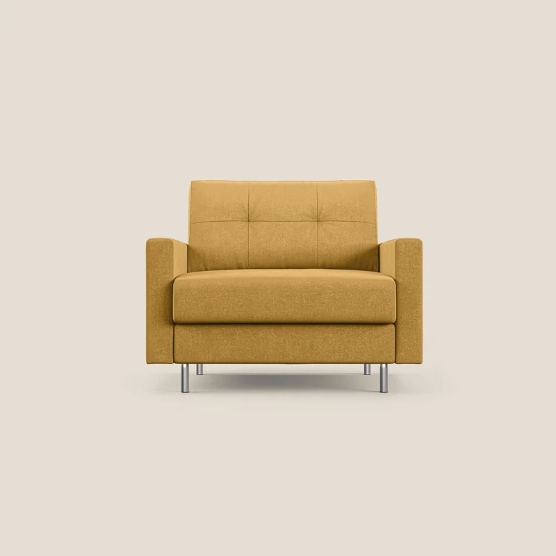 Megan poltrona letto in microfibra smacchiabile T11 giallo