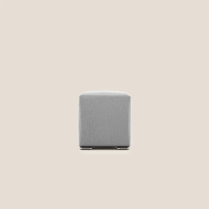 Cube pouf in tessuto morbido smacchiabile T05 grigio