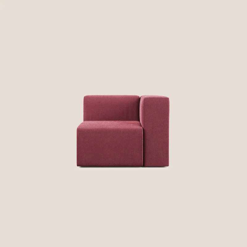 Nettuno modulo angolo/laterale in morbido tessuto bouclè T07 rosso