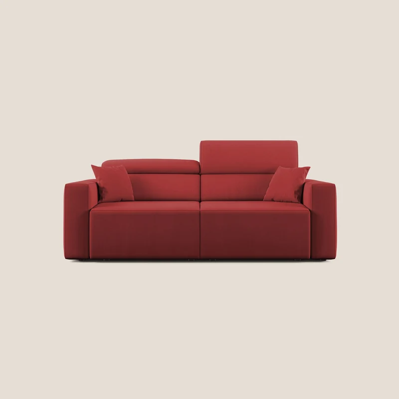 Orwell divano con seduta estraibile in microfibra smacchiabile T11 rosso