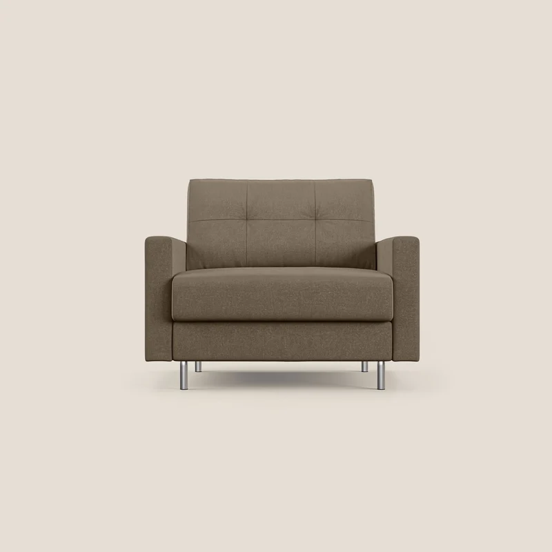 Megan poltrona letto in microfibra smacchiabile T11 marrone