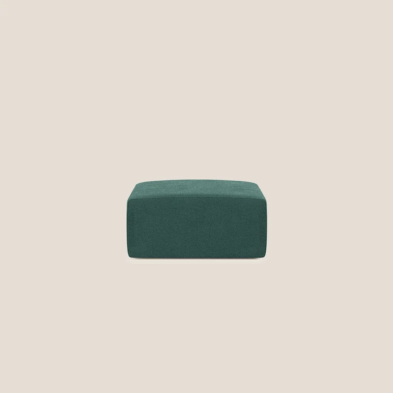 Nettuno modulo pouf in morbido tessuto bouclè T07 verde