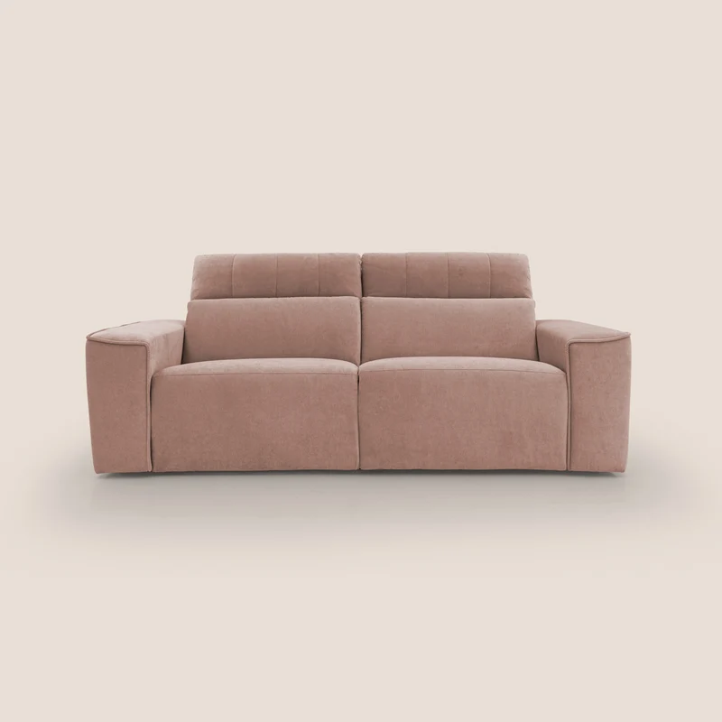 Clark Divano modulare con opzione relax elettrico in tessuto smacchiabile impermeabile T17 rosa