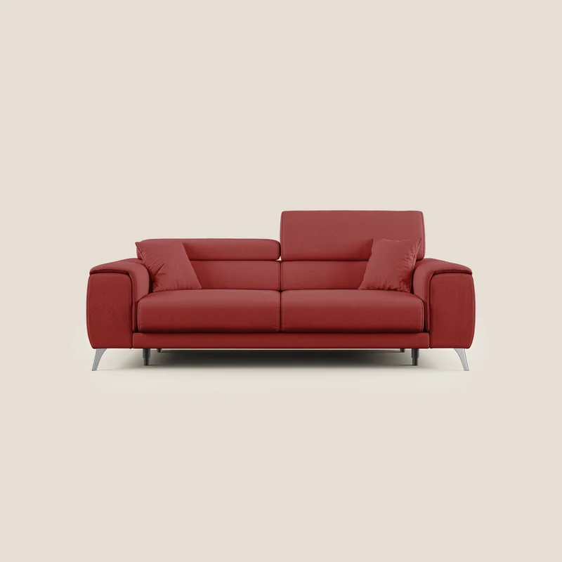 Fusion divano con sedute allungabili in tessuto smacchiabile T05 rosso