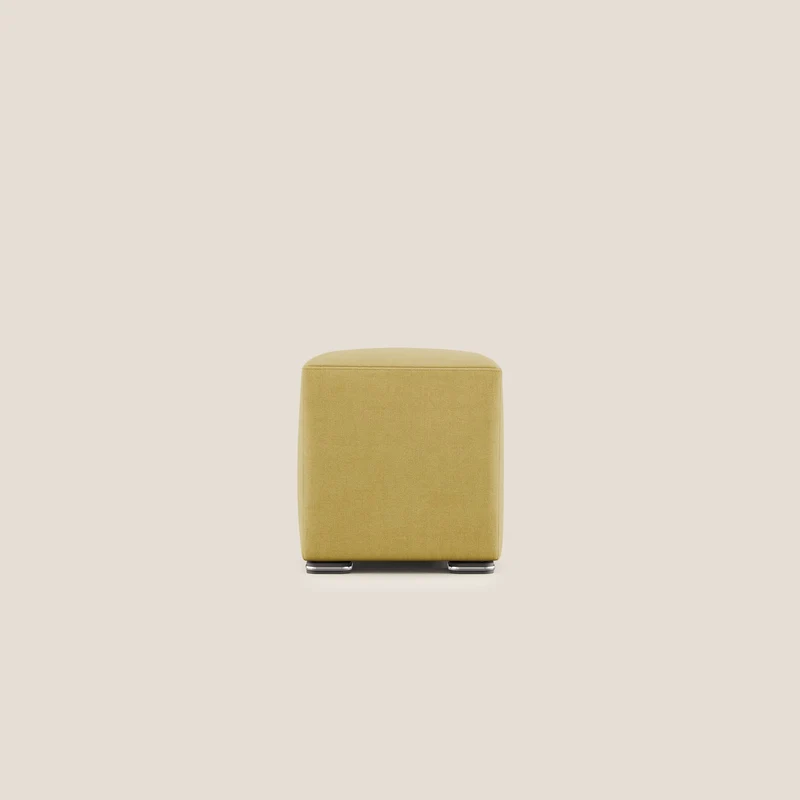 Cube pouf in tessuto morbido impermeabile T02 giallo