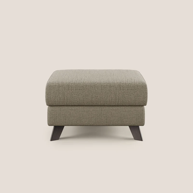 Moon Pouf contenitore e piedini alti in tessuto morbido impermeabile fiammato T03 marrone
