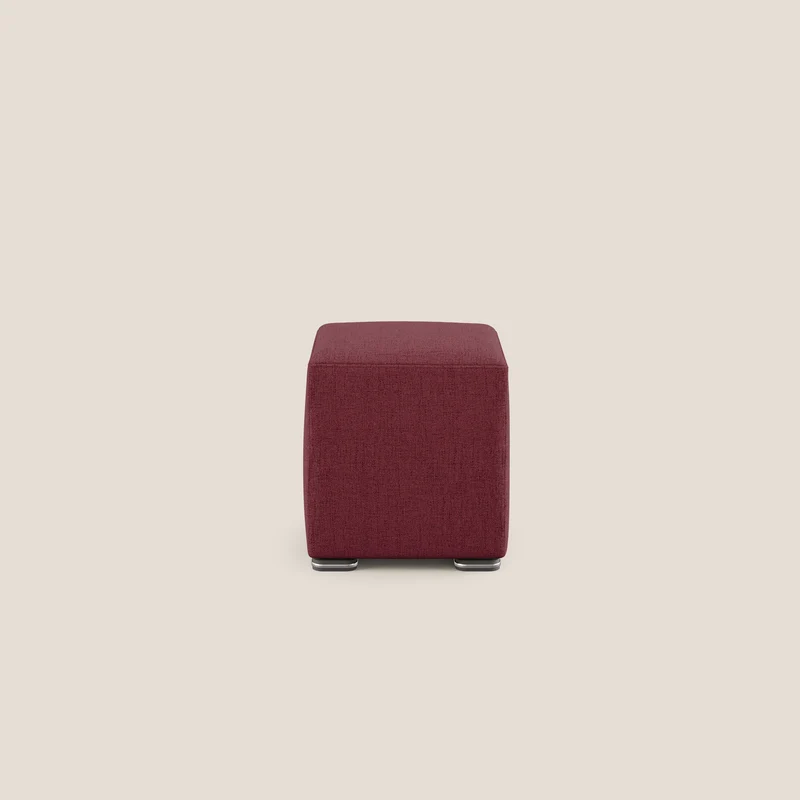 Cube pouf in tessuto morbido impermeabile T03 rosso