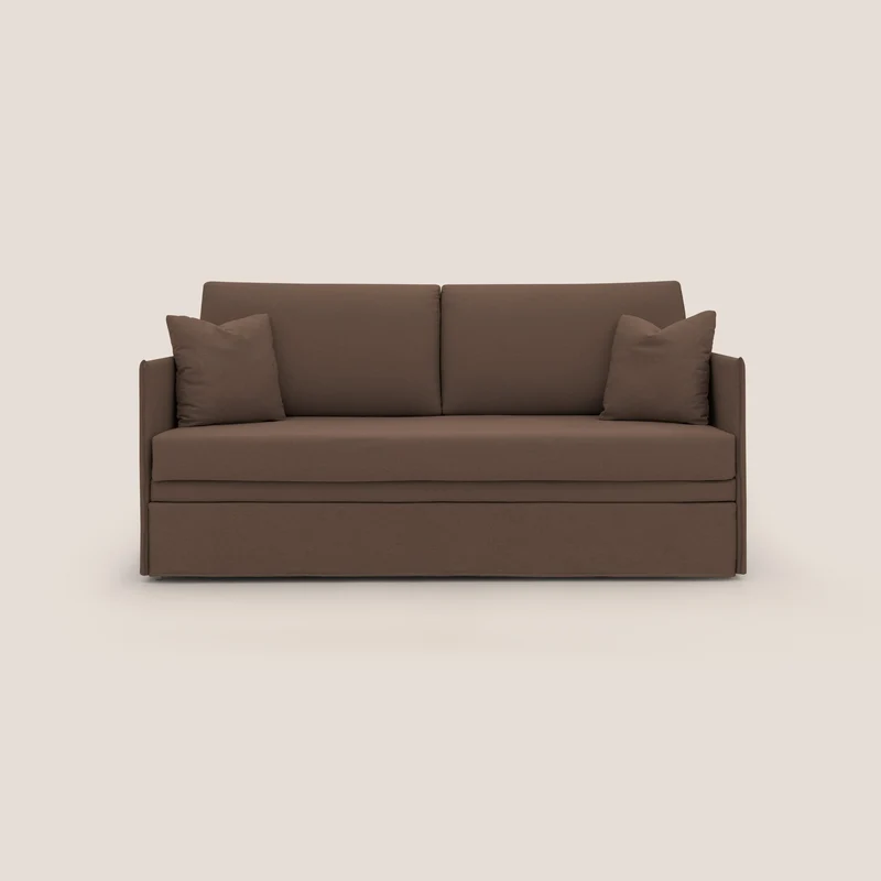 Tortona Divano duplex con doppio letto in tessuto simil cotone impermeabile T13 marrone