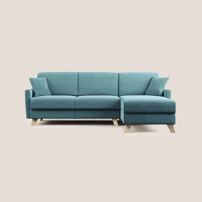 Edgar divano letto angolare in tessuto felis impermeabile T03 azzurro