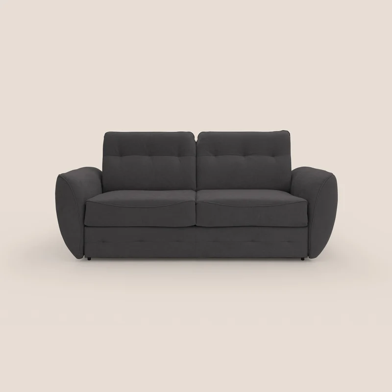 Zeus Divano letto scandinavo con schienale alto in tessuto impermeabile T02 nero
