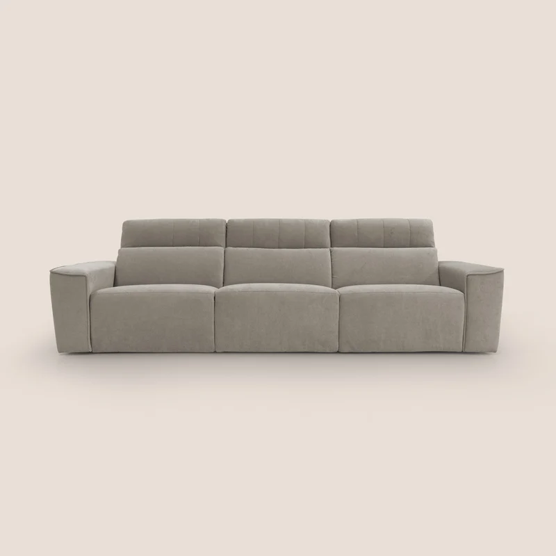 Clark Divano modulare 3 sedute con opzione relax elettrico in tessuto smacchiabile impermeabile T17 beige