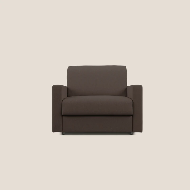 Chris poltrona letto in tessuto impermeabile T13 marrone