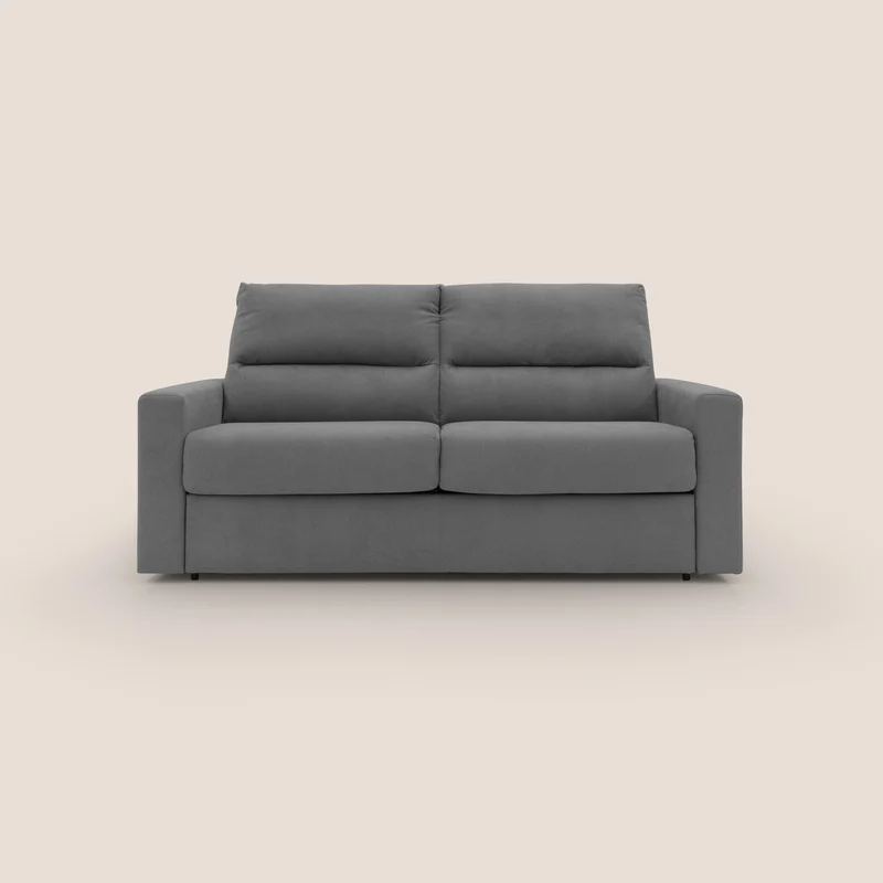 Paloma divano letto con materasso alto 18 cm con Aloe Vera in tessuto impermeabile grigio