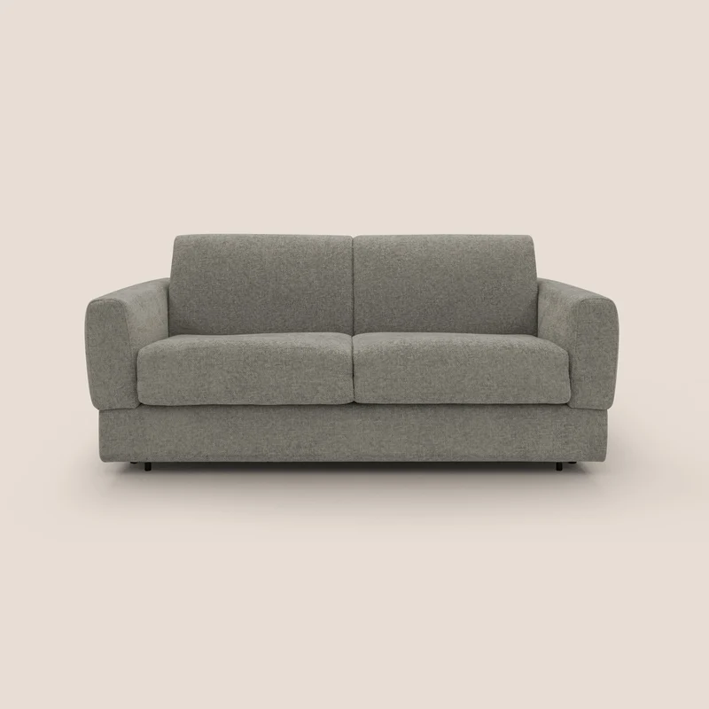 Happy Divano letto matrimoniale con materasso h18 cm in tessuto impermeabile T10 talpa