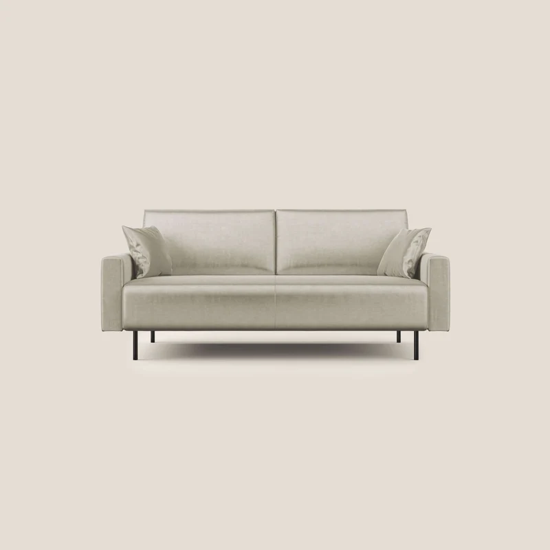 Arthur divano moderno in velluto morbido impermeabile T01 panna