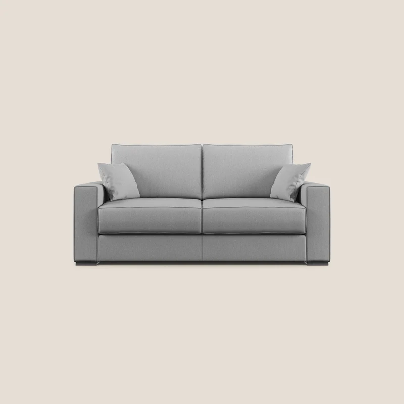 Dream Divano letto moderno dai morbidi cuscini in tessuto smacchiabile T05 grigio
